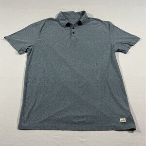 Vuori Mens Strato Tech Polo Shirt Short Sleeve Athletic Blue Poly Stretch Sz L